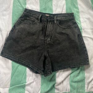 NWOT Dolls Kill Black Washed High-Rise Denim Shorts